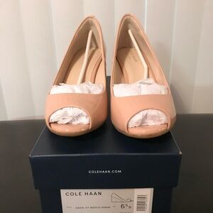Cole Haan Women's Peep Toe Wedges - Cream
